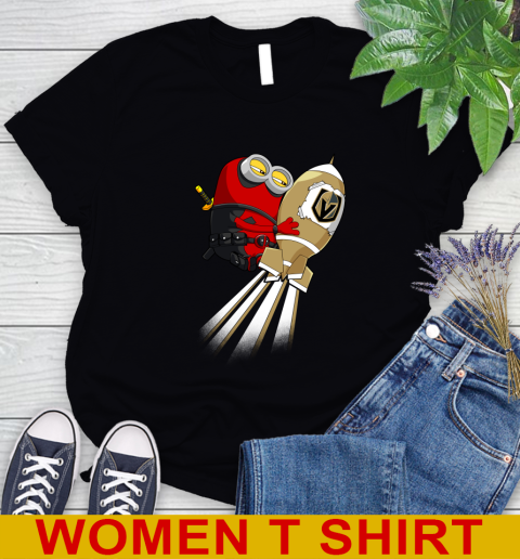 NHL Hockey Vegas Golden Knights Deadpool Minion Marvel Shirt Women's T-Shirt