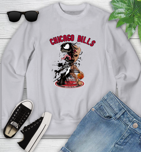 NBA Chicago Bulls Basketball Venom Groot Guardians Of The Galaxy Youth Sweatshirt 4