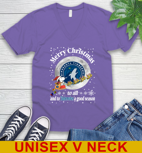 Minnesota Timberwolves Merry Christmas To All And To Timberwolves A Good Season NBA Basketball Sports V-Neck T-Shirt 8