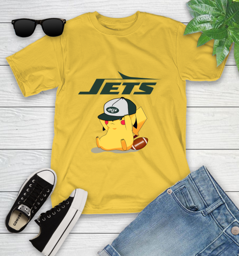 NFL Pikachu Football Sports New York Jets Youth T-Shirt 8