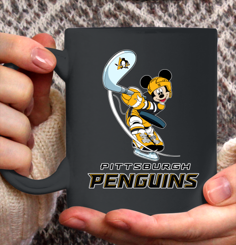 NHL Hockey Pittsburgh Penguins Cheerful Mickey Mouse Shirt Ceramic Mug 11oz