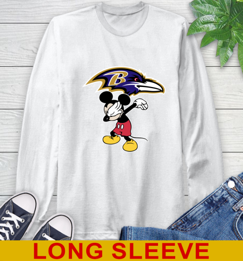 Baltimore Ravens NFL Football Dabbing Mickey Disney Sports Long Sleeve T-Shirt