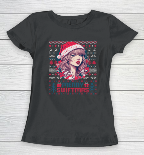 Merry Swiftmas Era Vintage Ugly Sweater Christmas Holiday Women's T-Shirt