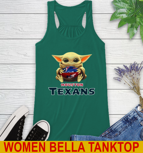 NFL Football Houston Texans Baby Yoda Star Wars Shirt Racerback Tank - Image 8