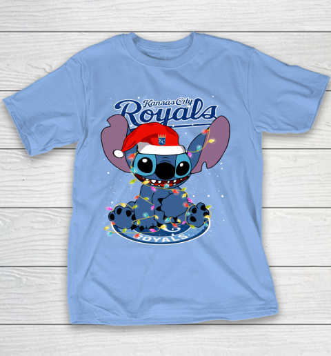 Kansas City Royals MLB noel stitch Baseball Christmas Youth T-Shirt 7