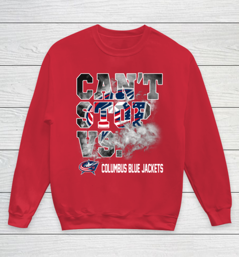NHL Columbus Blue Jackets Hockey Can't Stop Vs Youth Sweatshirt 7