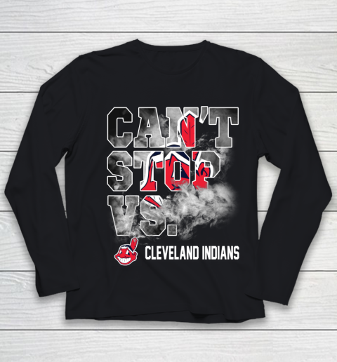 MLB Cleveland Indians Baseball Can't Stop Vs Cleveland Indians Youth Long Sleeve