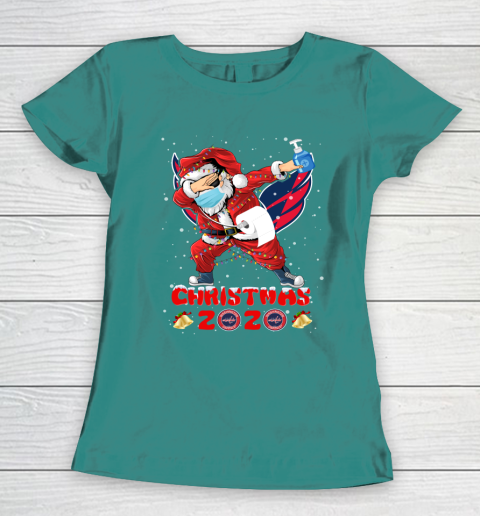 Washington Capitals Funny Santa Claus Dabbing Christmas 2020 NHL Women's T-Shirt 10