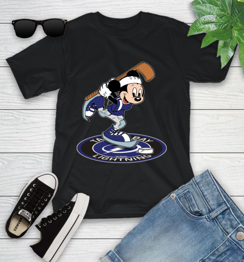 NHL Hockey Tampa Bay Lightning Cheerful Mickey Disney Shirt Youth T-Shirt