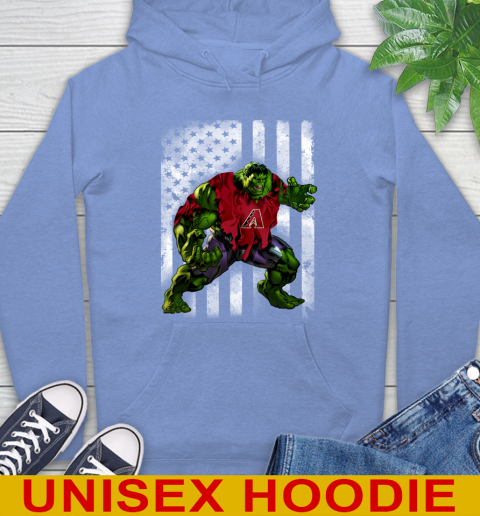 Arizona Diamondbacks Hulk Marvel Avengers MLB Baseball American Flag Hoodie - Image 12