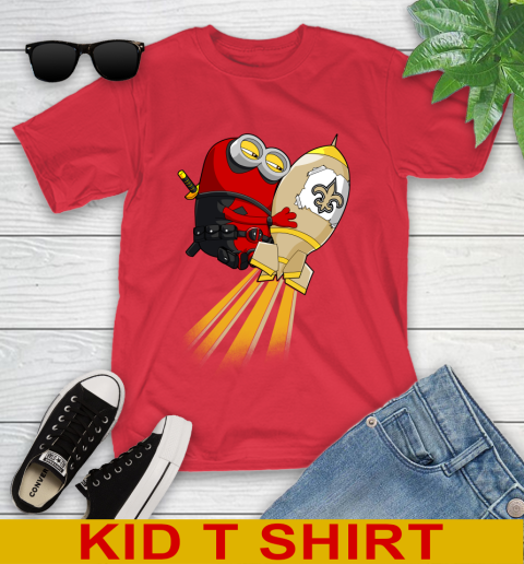 NFL Football New Orleans Saints Deadpool Minion Marvel Shirt Youth T-Shirt 11