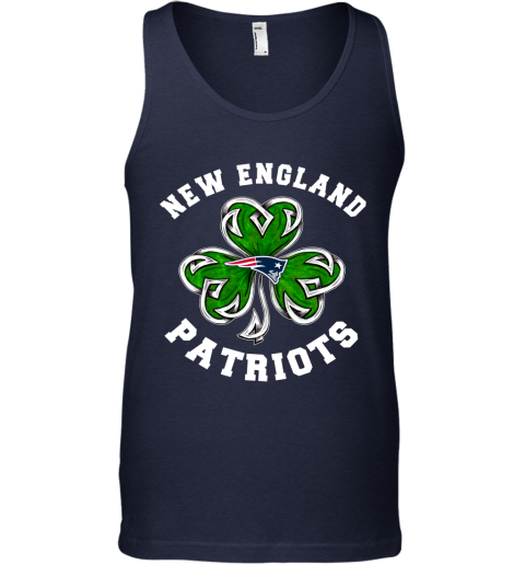 NFL New England Patriots Three Leaf Clover St Patrick's Day Football Sports VSZKMOQPVpL unisex tank 17 95 151514 front navy