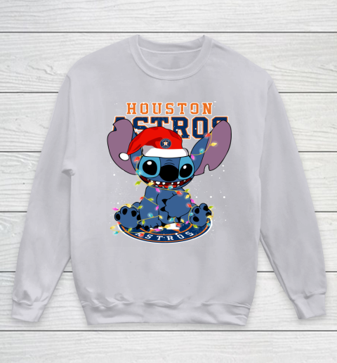 Houston Astros MLB noel stitch Baseball Christmas Youth Sweatshirt 2
