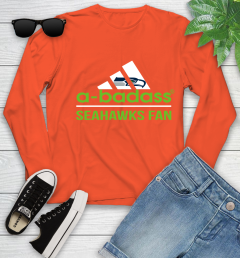 NFL A Badass Seattle Seahawks Fan Adidas Football Sports Youth Long Sleeve 3