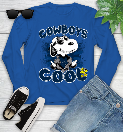 NFL Football Dallas Cowboys Cool Snoopy Shirt Youth Long Sleeve 9