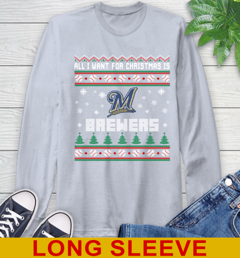 MLB All I Want For Christmas Is Milwaukee Brewers Baseball Sports 60