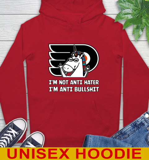 Philadelphia Flyers NHL Hockey Unicorn I'm Not Anti Hater I'm Anti Bullshit Hoodie 11 Philadelphia Flyers NHL Hockey Unicorn I'm Not Anti Hater I'm Anti Bullshit Hoodie - Image 11