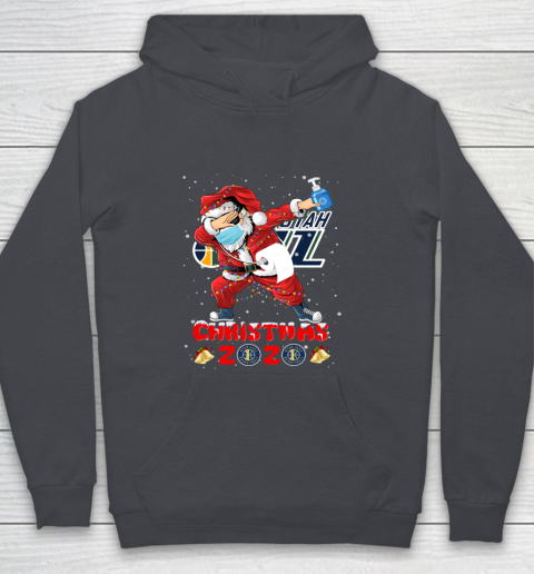 Utah Jazz Funny Santa Claus Dabbing Christmas 2020 NBA Youth Hoodie 5
