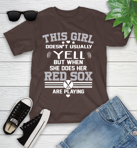 Boston Red Sox MLB Baseball I Yell When My Team Is Playing Youth T-Shirt 7