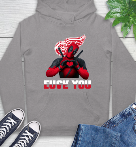 NHL Detroit Red Wings Deadpool Love You Fuck You Hockey Sports Hoodie 6