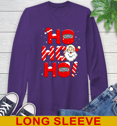 San Antonio Spurs NBA Basketball Ho Ho Ho Santa Claus Merry Christmas Shirt Long Sleeve T-Shirt 5