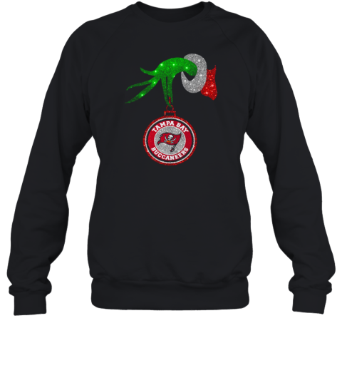 Grinch Hand Holding Tampa Bay Buccaneers Christmas Sweatshirt