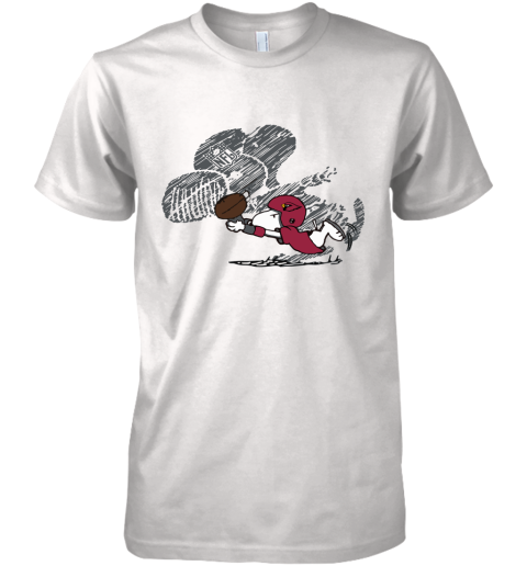 Arizona Cardinals Snoopy Plays The Football Game Premium Men's T-Shirt