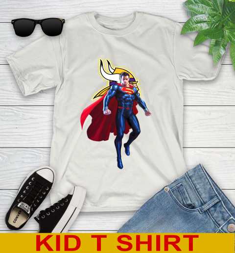NFL Superman DC Sports Football Minnesota Vikings Youth T-Shirt 12
