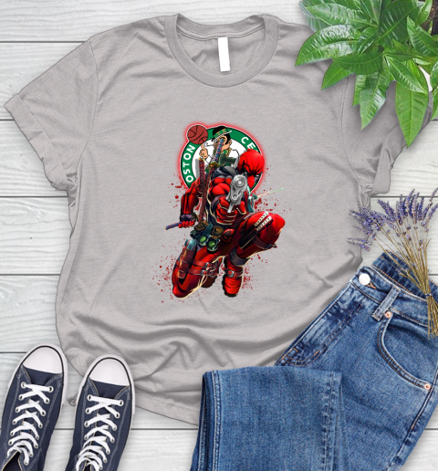 NBA Deadpool Marvel Comics Sports Basketball Boston Celtics Women's T-Shirt 10