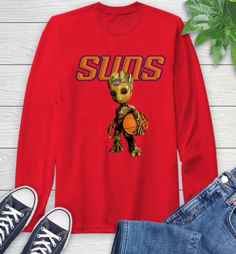 Phoenix Suns NBA Basketball Groot Marvel Guardians Of The Galaxy Long Sleeve T-Shirt - Image 11