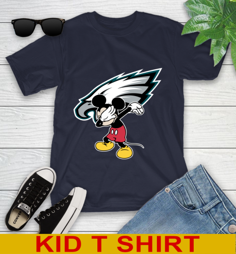 Philadelphia Eagles NFL Football Dabbing Mickey Disney Sports Youth T-Shirt 3