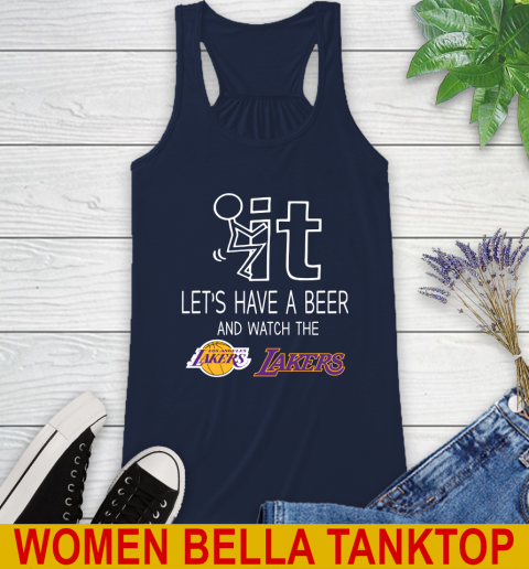 Los Angeles Lakers Basketball NBA Let's Have A Beer And Watch Your Team Sports Racerback Tank 9