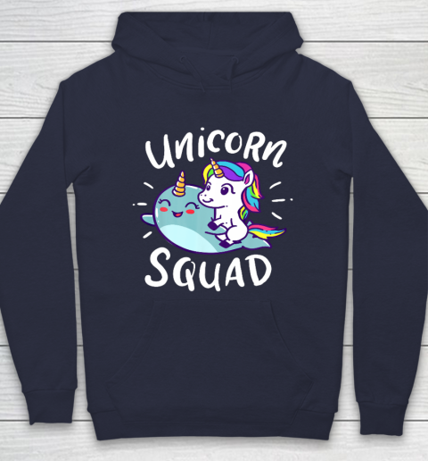 Unicorn Squad Narwhal Funny Cute Birthday Party Present Gift Hoodie 2