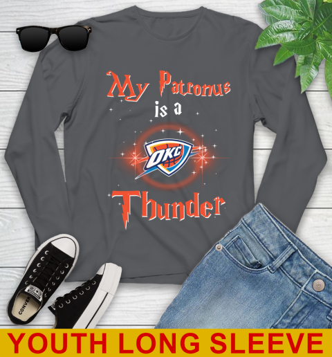 NBA Basketball Harry Potter My Patronus Is A Oklahoma City Thunder Youth Long Sleeve 9