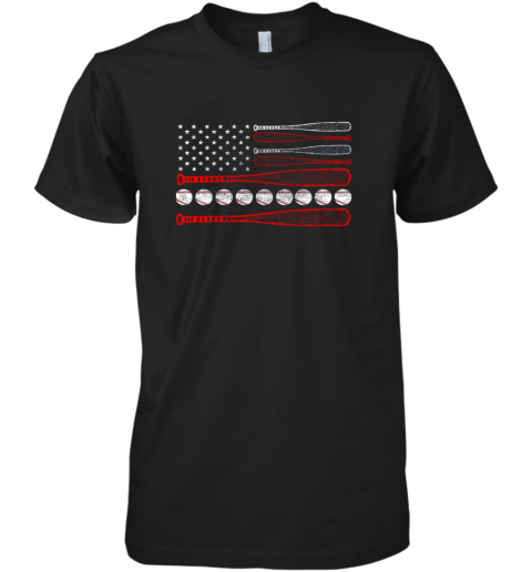 Vintage American Flag Baseball 4th July Premium Men's T-Shirt