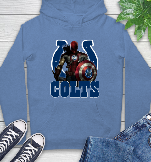 NFL Captain America Thor Spider Man Hawkeye Avengers Endgame Football Indianapolis Colts Hoodie 11