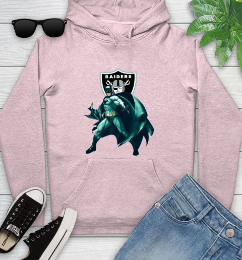 NFL Batman Football Sports Oakland Raiders Youth Hoodie Tee For