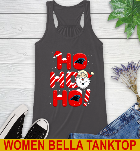 Carolina Panthers NFL Football Ho Ho Ho Santa Claus Merry Christmas Shirt Racerback Tank 10