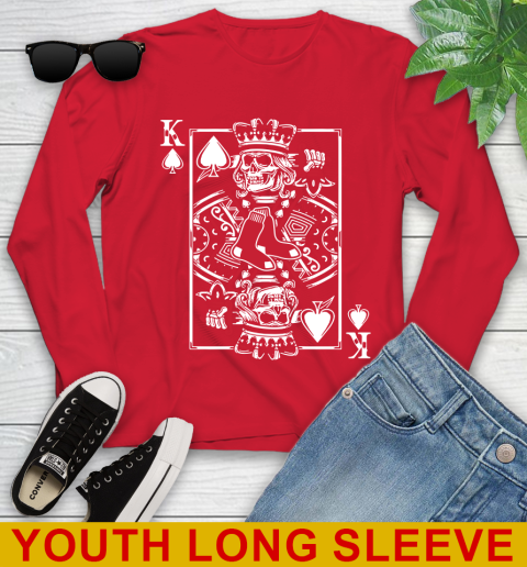 Boston Red Sox MLB Baseball The King Of Spades Death Cards Shirt Youth Long Sleeve 11
