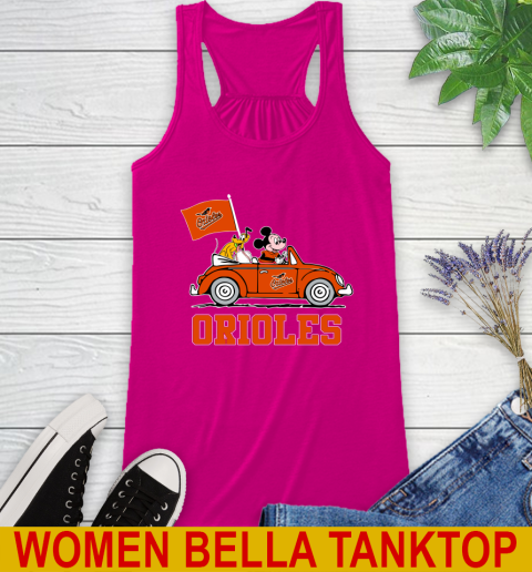 MLB Baseball Baltimore Orioles Pluto Mickey Driving Disney Shirt Racerback Tank 8