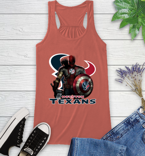 NFL Captain America Thor Spider Man Hawkeye Avengers Endgame Football Houston Texans Racerback Tank 4