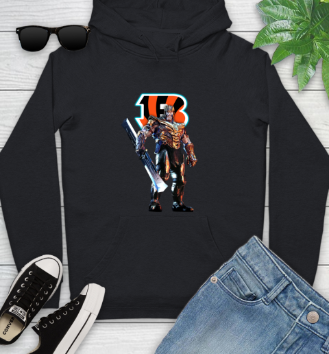 NFL Thanos Gauntlet Avengers Endgame Football Cincinnati Bengals Youth Hoodie 2