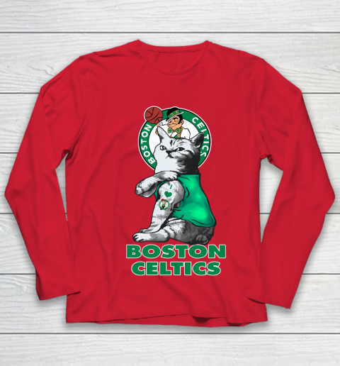 NBA Basketball My Cat Loves Boston Celtics Youth Long Sleeve 8