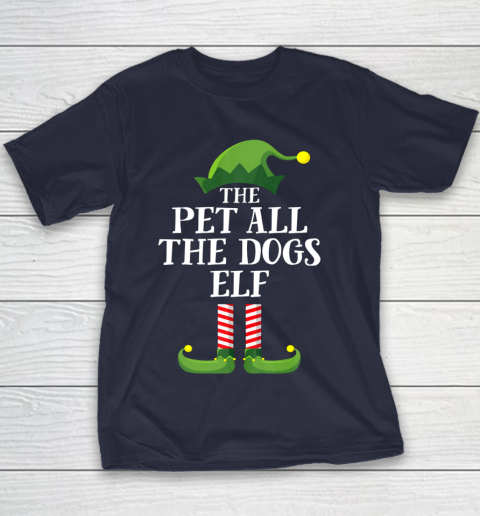 Pet All The Dogs Elf Matching Family Group Christmas Pajama Youth T-Shirt 2