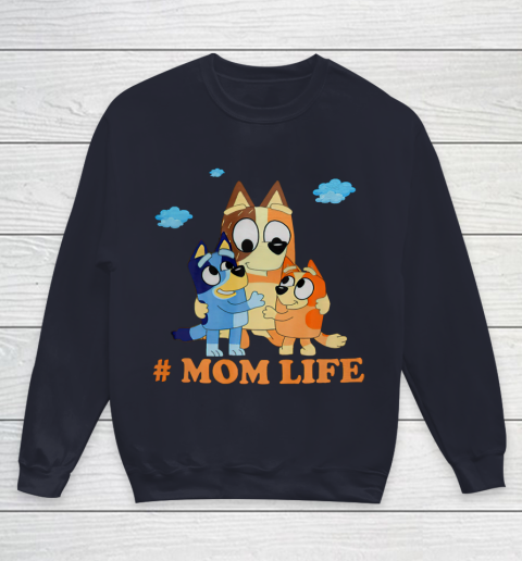 I Love Mom Blueys Love Parents Day #Momlife Youth Sweatshirt 2