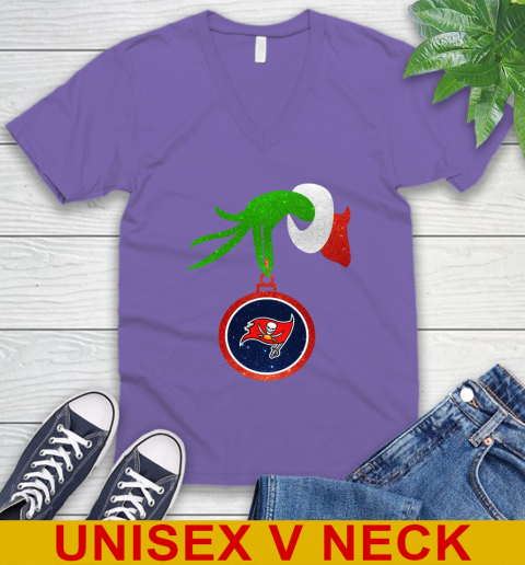 Tampa Bay Buccaneers Grinch Merry Christmas NFL Football V-Neck T-Shirt 9