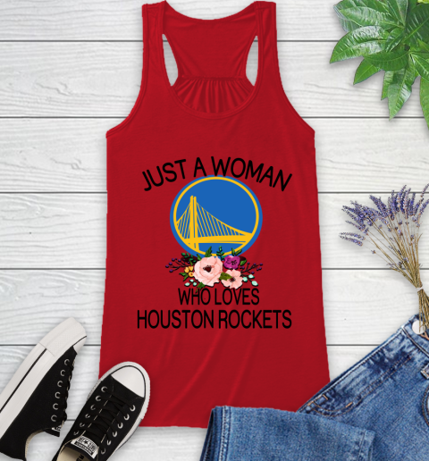 NBA Just A Woman Who Loves Houston Rockets Basketball Sports Racerback Tank 4