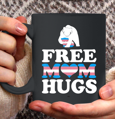 Nurse Shirt Free Mom Hugs Rainbow HEART transgender LGBT Pride Mama Bear T Shirt Ceramic Mug 15oz