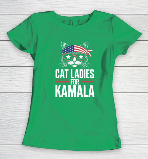 Cat Ladies for Kamala Funny Cat 2024 President Kamala Harris Women's T-Shirt 4