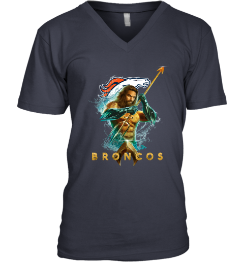 NFL Denver Broncos Aquaman DC Football Sports JGsZz7Mx59r v neck unisex 8 95 151514 front navy
